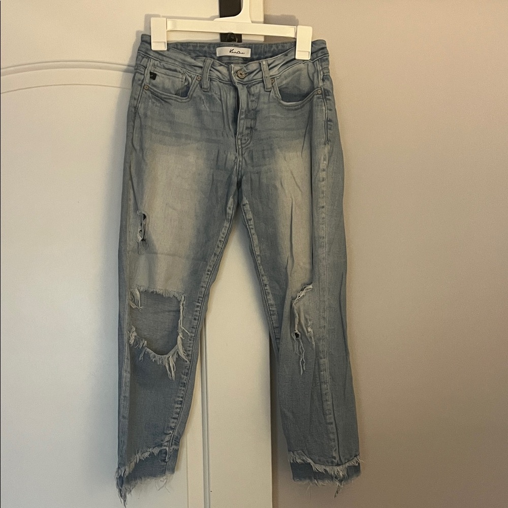KanCan Faded Blue Ripped Boyfriend Jeans
